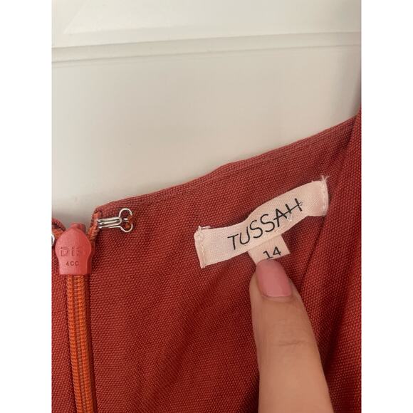 TUSSAH Maxie Wide Leg Wrap Jumpsuit in Rust Color - Picture 2 of 6